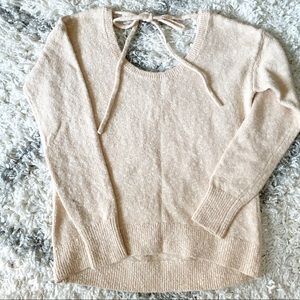 GAP Light Pink Tie-back Scoopneck Pullover Sweater